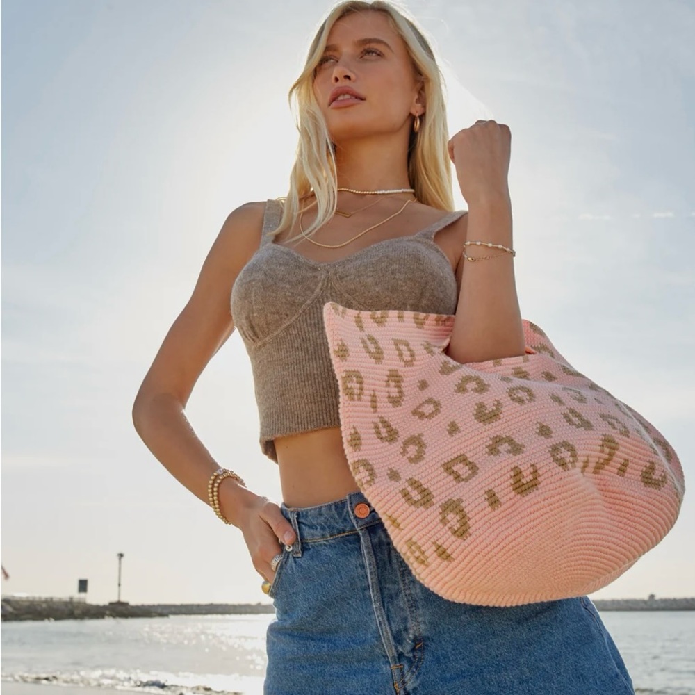NWT Soraya Hennessy coral leopard bag